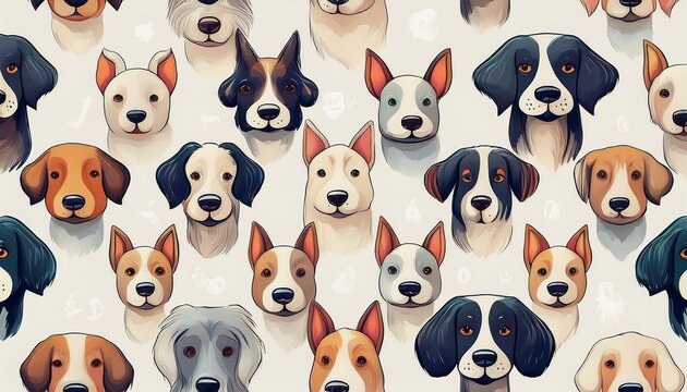 a white background with dogs pattern