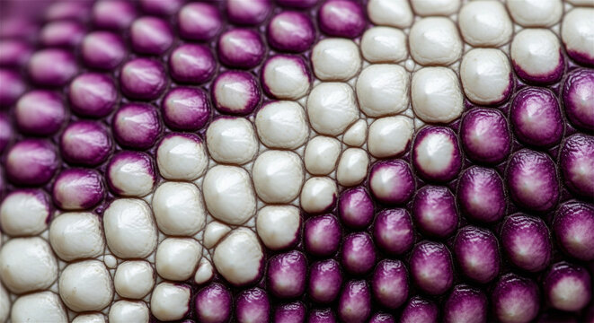 Purple and white reptile skin texture, macro shot of exotic lizard scales, natural animal pattern background