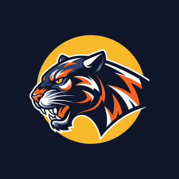 Illustration of a tiger head.
