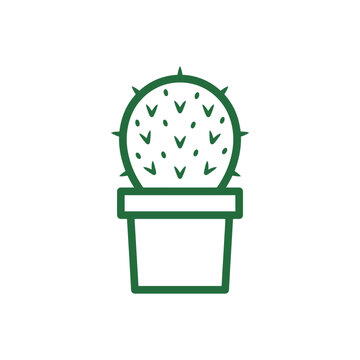 Green Prickly Cactus Plant Pot.