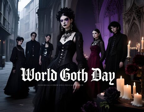 Gothic Fashion Portrait with Alternative Style for World Goth Day Celebration
