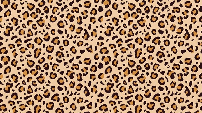 Close-up of animal print pattern with tan background and dark black spots suitable for fashion and design projects