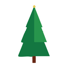 Fototapeta premium Stylized Snowy Evergreen Pine Tree Illustration for Winter Seasonal Decorative Design Themes. christmas tree