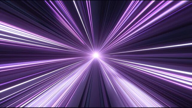 Futuristic bullet train speeding through light tunnel. 4k video