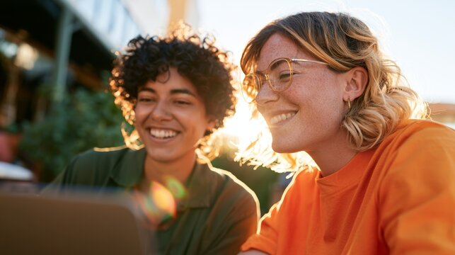Friends Sharing a Moment in the Sun
