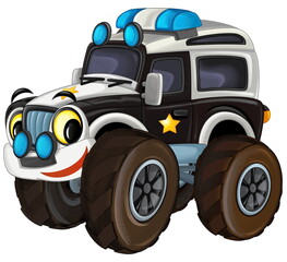 Coloring page off road police car vehicle coloring page isolated illustration for kids © honeyflavour