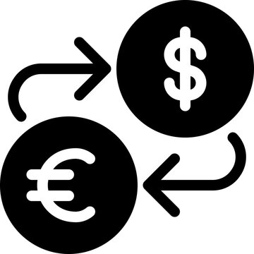 money exchange dollar euro icon vector object illustration