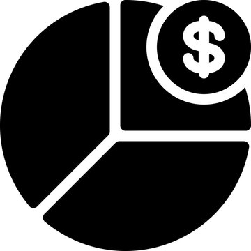 pie chart money icon vector object illustration