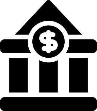 bank building icon vector object illustration