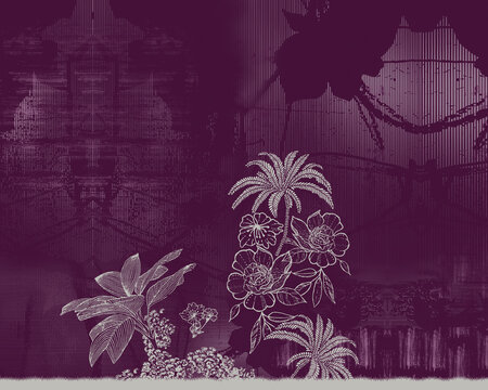 "Rive Tempestose," a luxury wallpaper artwork created by the premium wallcovering brand Glamora.  Digital Print Top & dupatta
