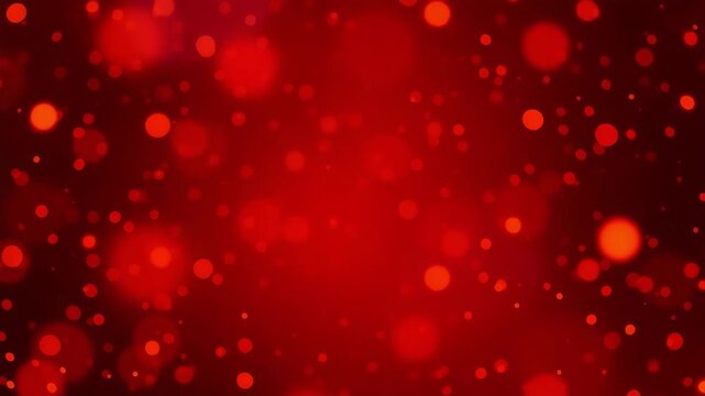 Abstract red background with glowing bokeh lights