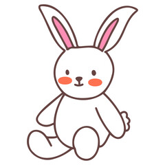 Fototapeta premium Cute duck and rabbit toy element illustration design. baby toy doodles