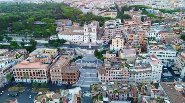 aerial view of rome spanish steps