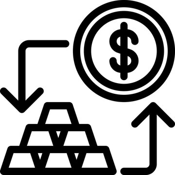 currency exchange gold icon vector object illustration