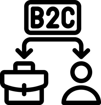 business to consumer b2c icon vector object illustration