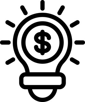 lightbulb money dollar icon vector object illustration