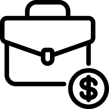 business briefcase money icon vector object illustration