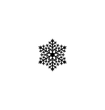 Minimalist Black Snowflake Vector Icon