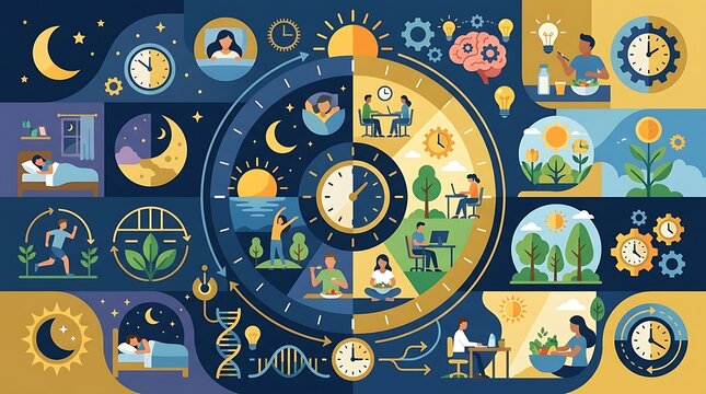 Healthy daily routine and circadian rhythm cycles