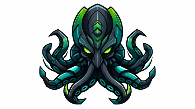 Mechanical Octopus Creature Illustration.