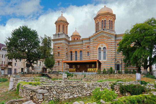 Explore Orthodox Cathedral of Saints Peter and Paul in Constanta, Romania with its historic architecture and surrounding greenery