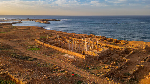 Exploring the ruins of Apollonia, an ancient Greek city beside the sea in eastern Libya