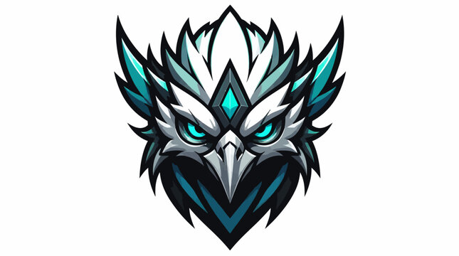 Stylized Eagle Head Emblem with Blue and White Accents.