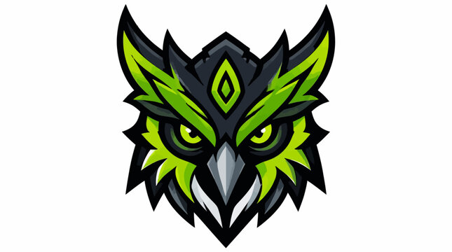 Stylized Owl Mascot Head Illustration.