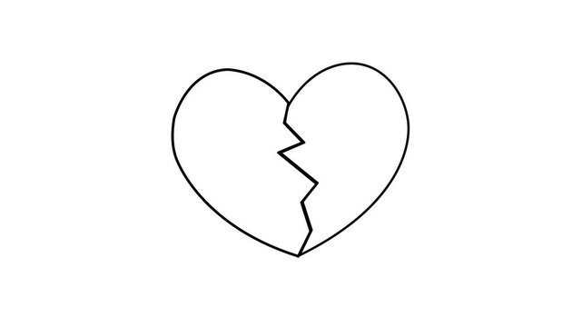 Heart icon. Beating heart sign. Love symbol in black.  white background for valentine day design.. 4K animation video 