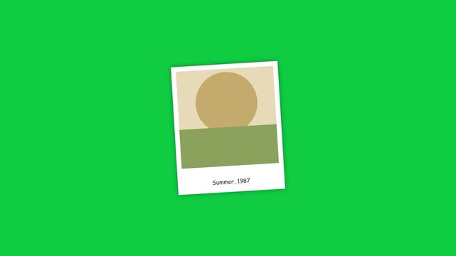 Polaroid Photo Frame Reveal Summer 1987 Animation on Green Screen