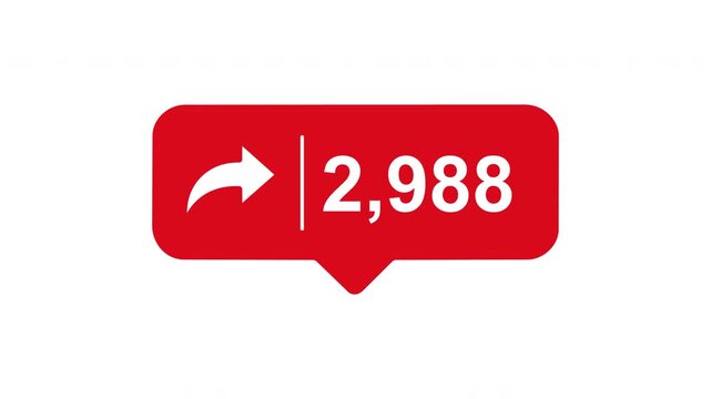 Shares Counter Icon Animation with Alpha Channel