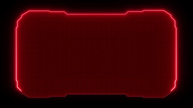 Futuristic digital HUD cyber frame technology for video overlay templates.Digital HUD futuristic motion graphic element cyber generated background. security hologram frame border 4k background.