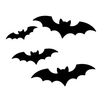 Halloween Bat Silhouette Vector Flying Bats Design