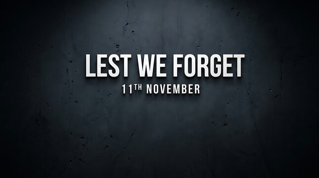 Remembrance Day banner. Lest We Forget memorial sign