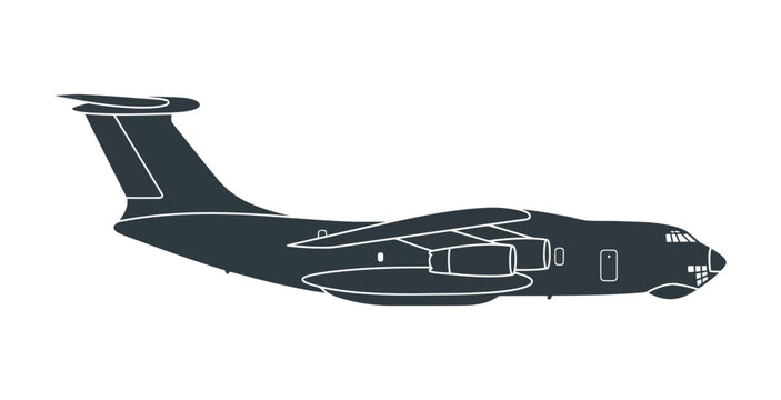 Military Cargo Plane Vector Illustration