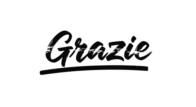 Grazie handwritten typography vector illustration design element with a stylish brush script effect for elegant thank you card layouts