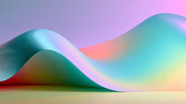 Abstract colorful wave sculpture with smooth curves. Modern art installation in vibrant pastel hues, artistic design for creative decor.