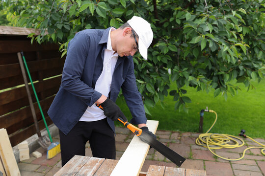 man working in the yard