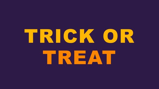Halloween Trick Or Treat Night Scene On Purple Background.