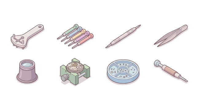Medical surgical tools and devices set, including scalpels, forceps, probes, and surgical blades for healthcare professionals and operations