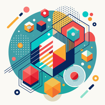 Create Premium Abstract Geometric Vector Compos Abstract Visual Background with Clean Commercial Design Style