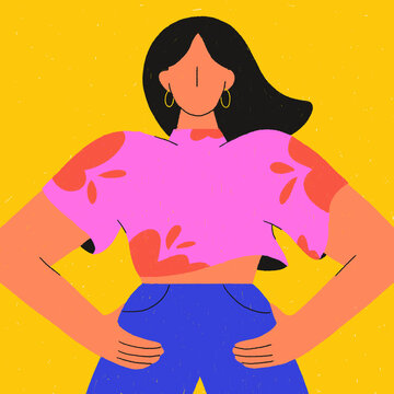 Woman Standing Strong Illustration