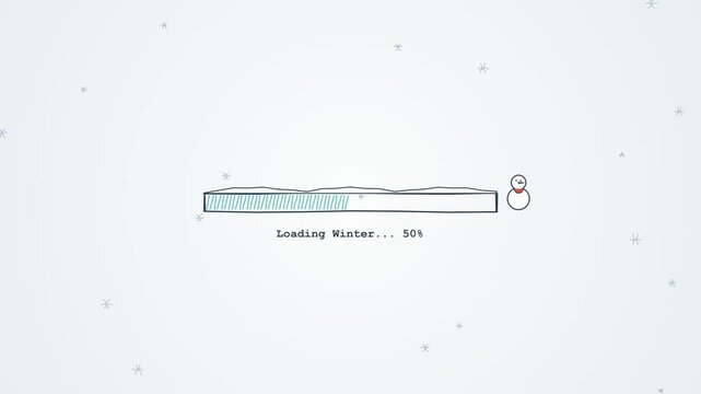 Minimalist loading bar animation with progress indicator and abstract background.