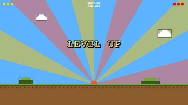 Retro Level Up Arcade Game Animation