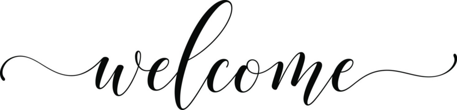 Elegant calligraphy welcome sign modern script for home decor