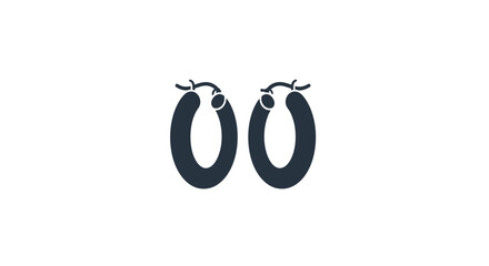 Pair of thick black hoop earrings. © Opal