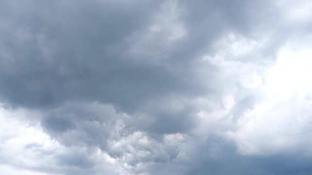 Wind turbulence moving storm clouds in the sky, video time-lapse