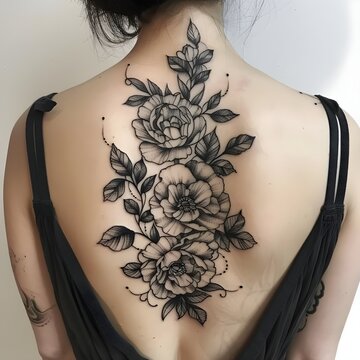 Elegant Peony Spine