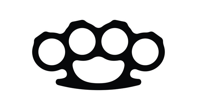 Brass knuckles with finger holes black silhouette
