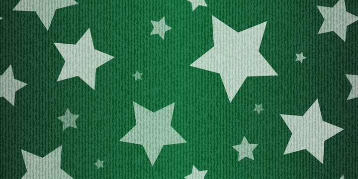 High resolution green denim seamless texture background with printed white stars, trendy Y2K aesthetic jeans backdrop